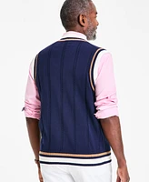 Club Room Men's Regular-Fit Colorblocked Mini Cable-Knit Sweater Vest, Exclusively at Macy's