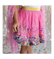 Little and Big Girls Raspberry Confetti Tutu Skirt