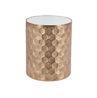 Slickblue Side Table with Iron Base, Mirrored Tabletop, and Hammered Texture for Elegant Home Accent