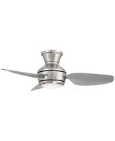 Casa Vieja 36" Whirl Modern Industrial Indoor Outdoor Ceiling Fan 3 Blade Led Light Remote Control Brushed Nickel Finish Silver Blades Bedroom Patio L