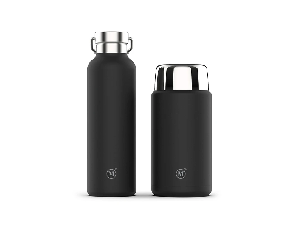 Minimal Insulated Flask + Food Jar 750ml Peach