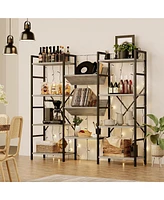 gaomon Industrial Bookcase and Short Bookshelf with Storage