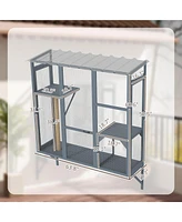 PawHut Catio Outdoor, Window Catio for 2-3 Cats, for Playing Sunbathing