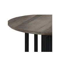 Slickblue Round Top End Table with Metal Base Stylish and Durable Accent for Living Room or Bedroom