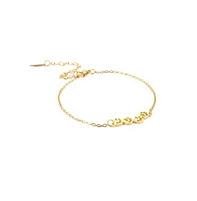 Hollywood Sensation Pawsy Daisy Paw Print Link Chain Bracelet