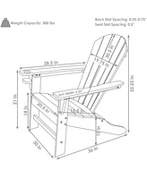 All-Weather Outdoor Adirondack Chair with Drink Holder - Heavy Duty Hdpe Weatherproof Patio Chair - Ideal for Lawn, Garden or Around the Firepit