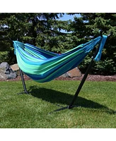 Sunnydaze Decor Double Brazilian Hammock with Stand and Carrying Case