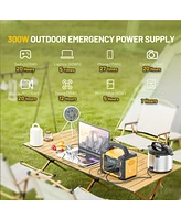Mondawe 300W Portable Power Station 299.5Wh Solar Generator with Ac Outlet