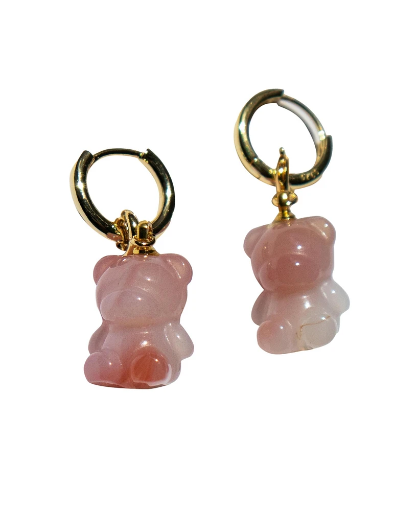 Bear — Agate charm earrings