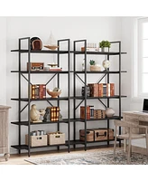 gaomon Large Book Shelf with 5 Open Bookshelves with Roman Column
