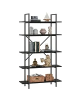 gaomon Large Book Shelf with 5 Open Bookshelves with Roman Column