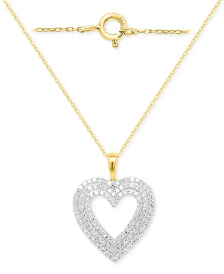 Forever Grown Diamonds Lab-Grown Diamond Heart Pendant 18" Necklace (2 ct. t.w.) Sterling Silver or 14k Gold-Plated