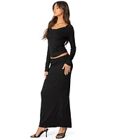 Edikted Women's Johanna Fold Over Maxi Skirt