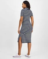 Tommy Hilfiger Women's Striped Crochet-Trim Midi Dress