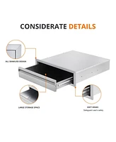 gaomon 30" W x 6.5" H x 23" D Outdoor Kitchen Drawers, Stainless Steel Outdoor Kitchen Drawers, 1-Layer Flush Mount Bbq Drawers for Bbq Island, Grill