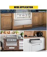 gaomon Outdoor Kitchen Drawer with Divider, Stainless Steel Flush Mount Single Bbq Drawer, 30W x 23D x 10H Inches Built-In Access Drawer with Venting