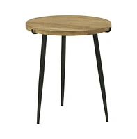 Slickblue Side End Table with Round Mango Wood Top and Iron Tripod Legs for Stylish and Durable Decor