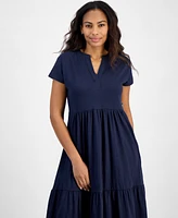 Nautica Jeans Women's Tiered Cotton Midi Dress