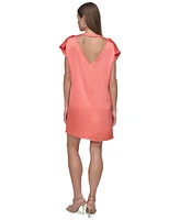 Dkny Women's Jewel-Neck Satin Tunic Shift Dress