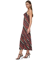 Dkny Women's Printed Cowl-Neck Sleeveless Slip Dress