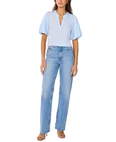Vince Camuto Women's V-Neck Short Puff Sleeve Blouse