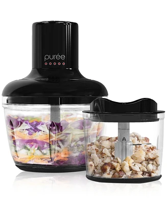 Tzumi Puree 8.5-Cup Food Processor with Stainless Steel Blades, Black