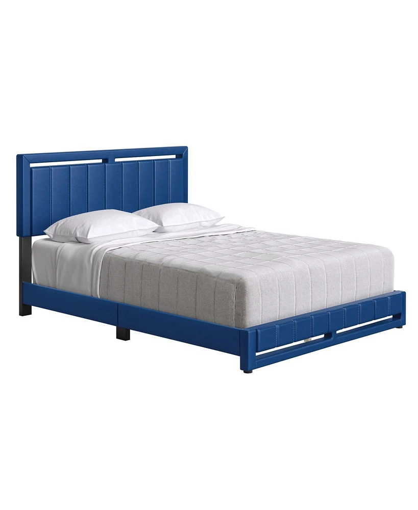 Boyd Sleep Belle Upholstered Platform Bed with Headboard, Mattress Foundation with Strong 14 Wood Slat Supports