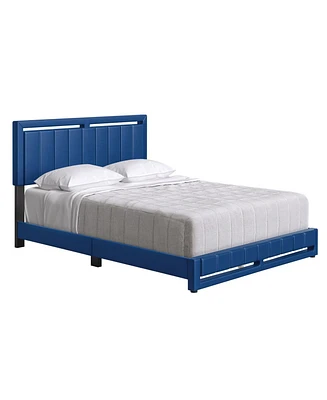 Boyd Sleep Belle Upholstered Platform Bed with Headboard, Mattress Foundation with Strong 14 Wood Slat Supports