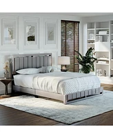 Boyd Sleep Belle Upholstered Platform Bed with Headboard, Mattress Foundation with Strong 14 Wood Slat Supports