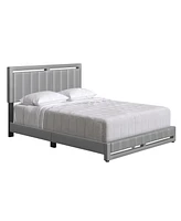 Boyd Sleep Belle Upholstered Platform Bed with Headboard, Mattress Foundation with Strong 14 Wood Slat Supports