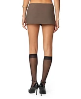 Edikted Womens Ellis Buttoned Up Mini Skort