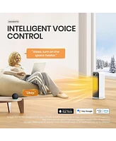 Morento Smart Space Heater, 1500W Electric Heater with Wi-Fi & Voice Control, Portable Heaters with Thermostat for Indoor Use, 12H Timer, Quiet Space