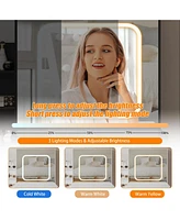 gaomon Vanity Desk with Sliding Mirror and Lights
