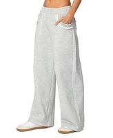 Edikted Womens Ashtin Ruffle Trim Sweatpants