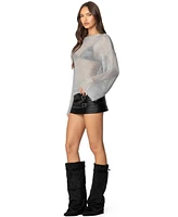 Edikted Women's Drop Shoulder Sheer Knit Sweater