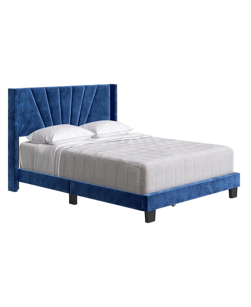 Boyd Sleep Vail Upholstered Platform Bed with Headboard, Mattress Foundation with Strong 4 Wood Slat Supports, Box Spring Required