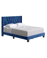 Boyd Sleep Vail Upholstered Platform Bed with Headboard, Mattress Foundation with Strong 4 Wood Slat Supports, Box Spring Required