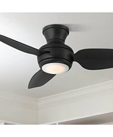 Casa Vieja 36" Whirl Modern Industrial Indoor Outdoor Ceiling Fan 3 Blade Led Light Remote Control Matte Black Finish Blades Bedroom Patio Living Room