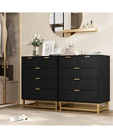 gaomon 5 Drawer Dresser with Metal Legs, Modern Dresser Chest Organizer with Wide Storage, Chest of Drawers for Bedroom, Living Room