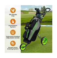 Jovial 3-Wheel Golf Push Cart with Adjustable Handle and Braking System