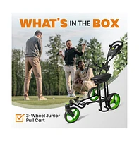 Jovial Foldable 3-Wheel Golf Push Cart with Scorecard Holder