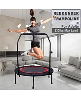 Lovmor 40 Inch Mini Exercise Trampoline Fitness Rebounder Trampoline with Safety Pad Max. Load 300LBS