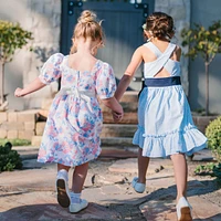 Hope & Henry Heirloom Girls' Organic Short Sleeve Puff Party Dress, Kids