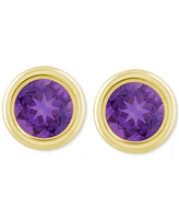 Lab-Created Opal Bezel Stud Earrings (1-1/5 ct. t.w.) 10k Gold (Also Additional Gemstones)