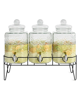 Jay Imports Hamburg Triple Dispenser with Stand, Set of 3