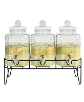 Jay Imports Hamburg Triple Dispenser with Stand, Set of 3