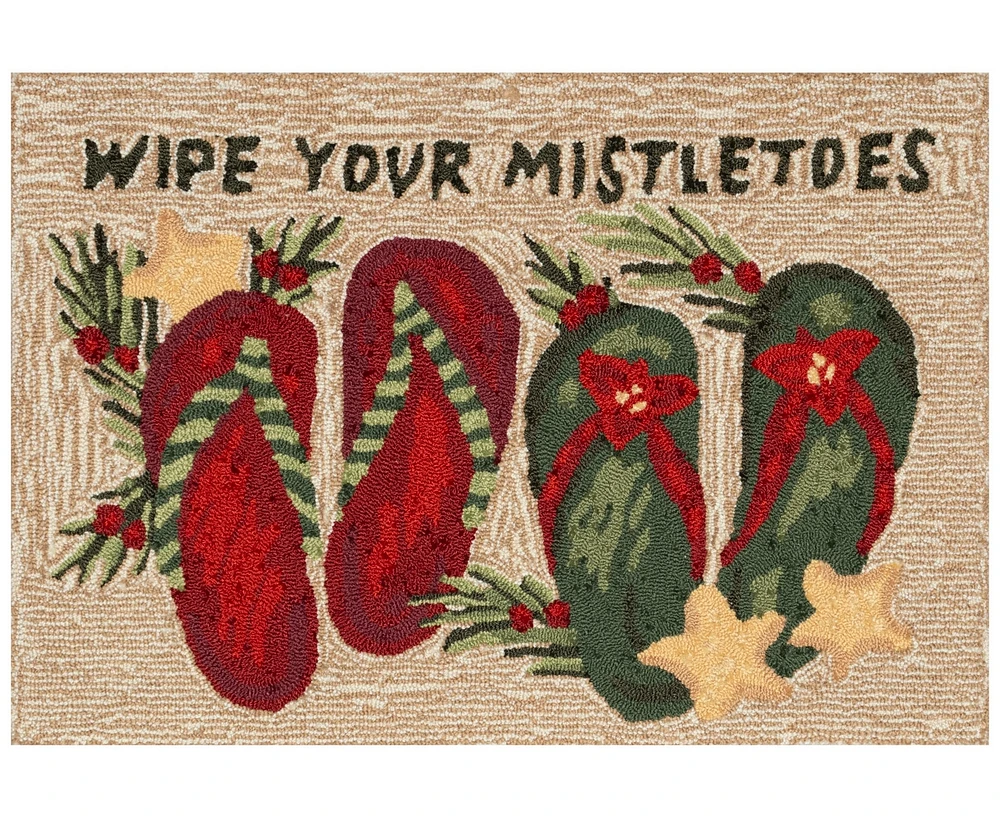 Liora Manne' Frontporch Mistletoes 2'6"x4' Area Rug