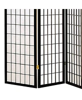 Slickblue 4-Panel Foldable Room Divider with Grid Design for Modern and Practical Space Separation