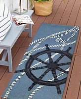 Liora Manne' Frontporch Captain's Wheel 2'x5' Runner Area Rug