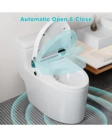 Lalahoo Electric Bidet Toilet Seat, Auto Open & Close Lid, Heated Toilet Seat with Thermostatic Warm Water & Dryer